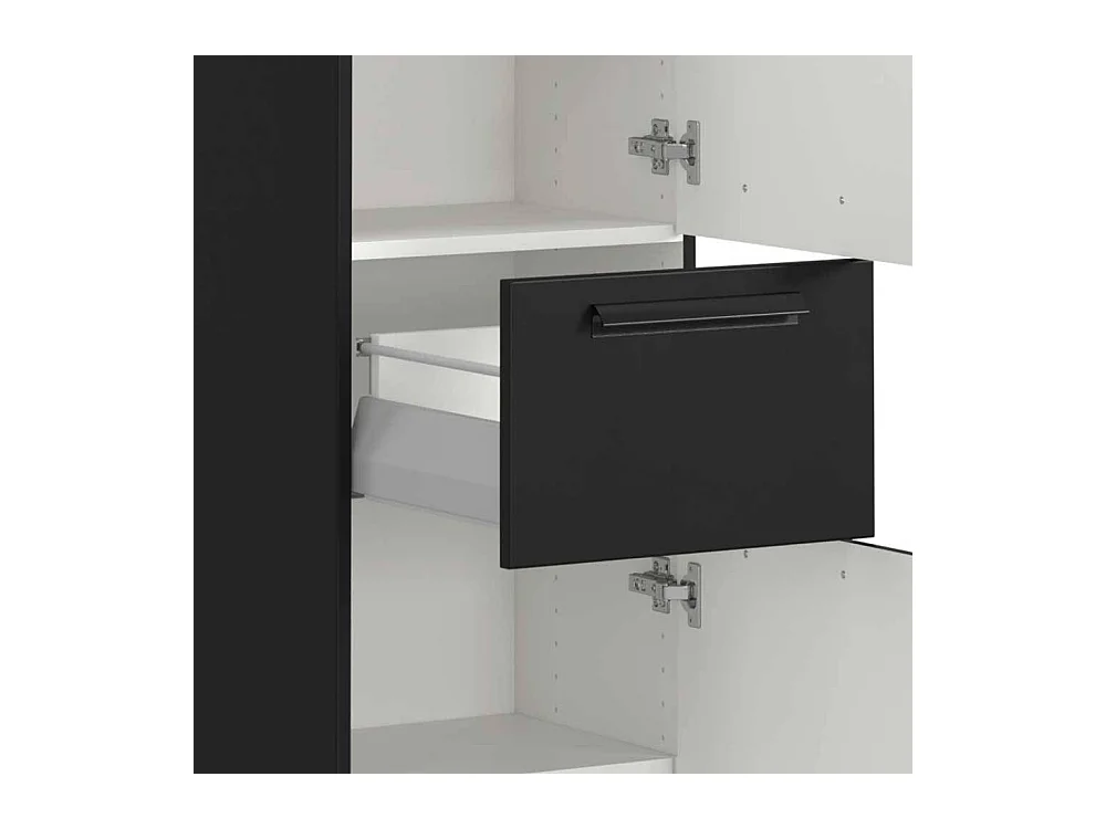 Midischrank Badmidischrank in Schwarz 130 cm hoch