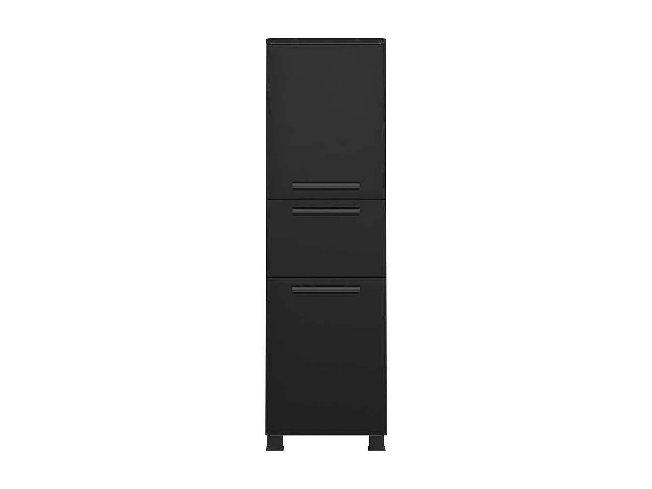 Midischrank Badmidischrank in Schwarz 130 cm hoch