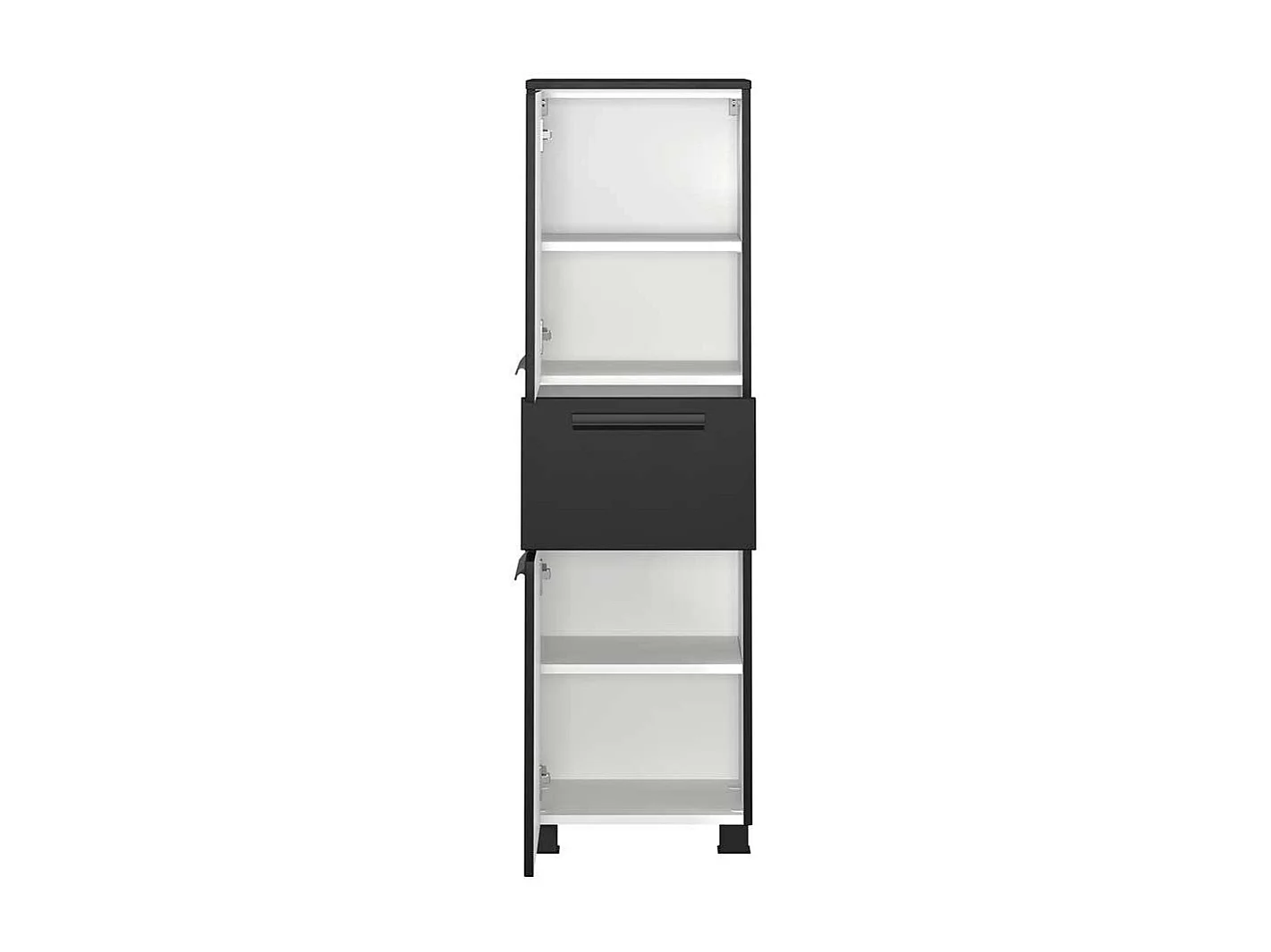 Midischrank Badmidischrank in Schwarz 130 cm hoch