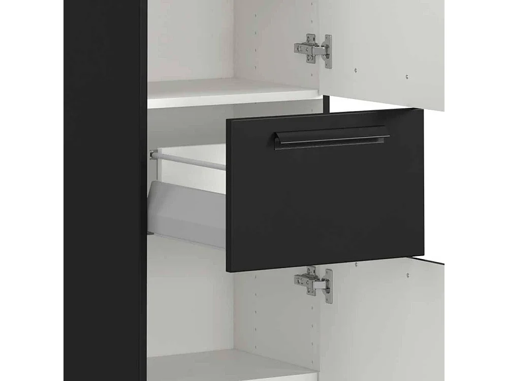Midischrank Badmidischrank in Schwarz 130 cm hoch