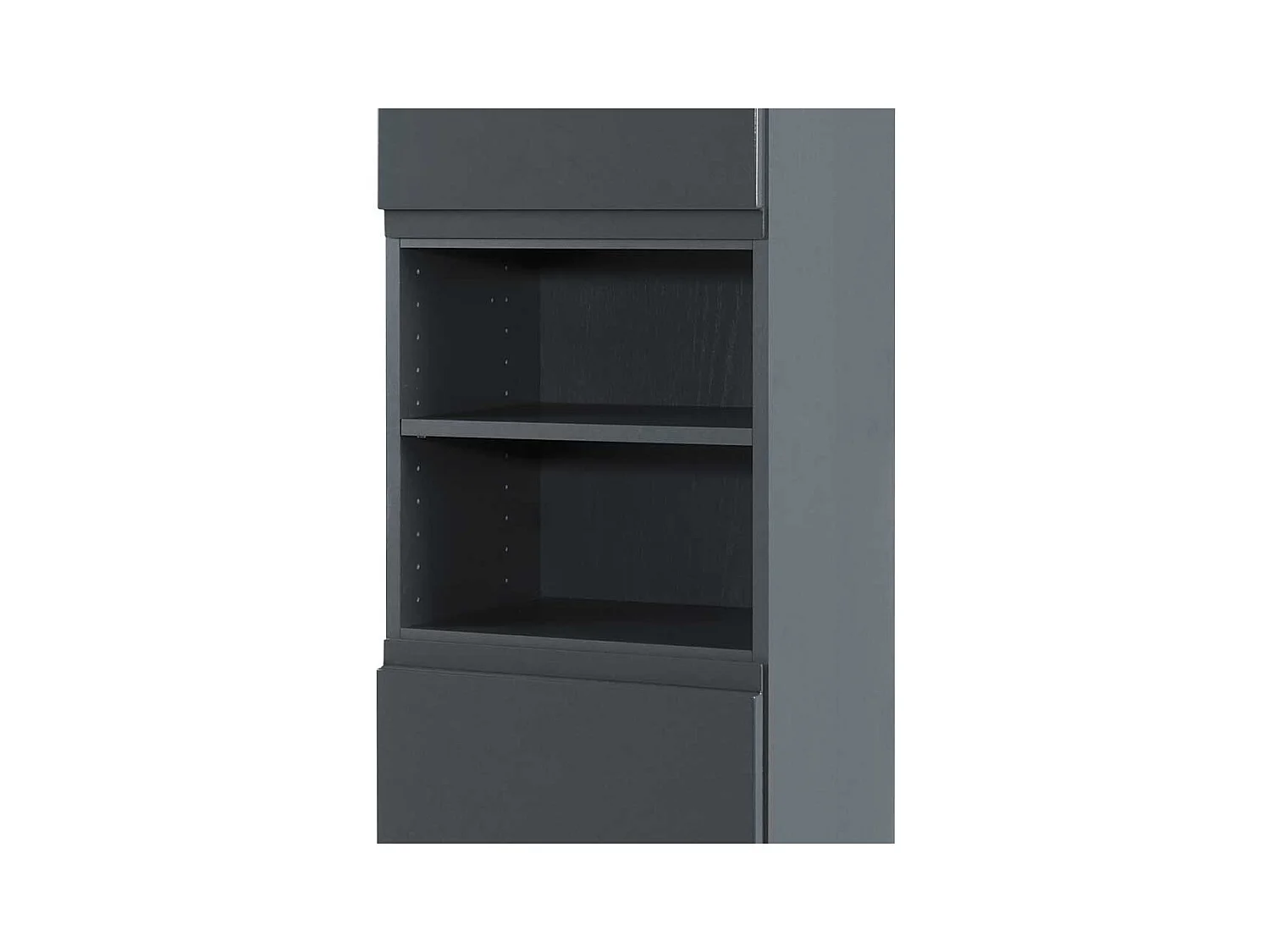 Hochschrank in Anthrazit Hochglanz für Badezimmer