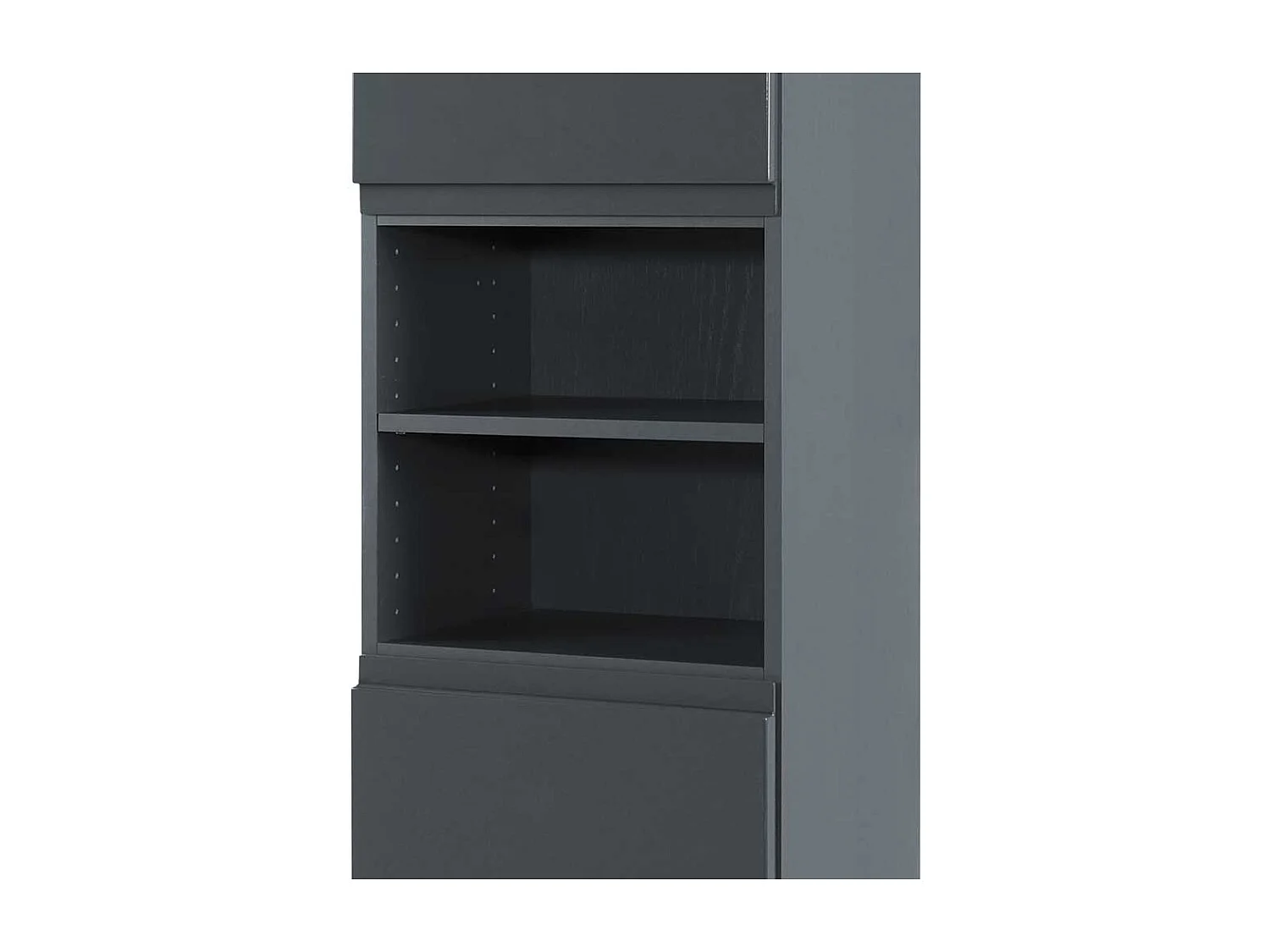 Hochschrank in Anthrazit Hochglanz für Badezimmer