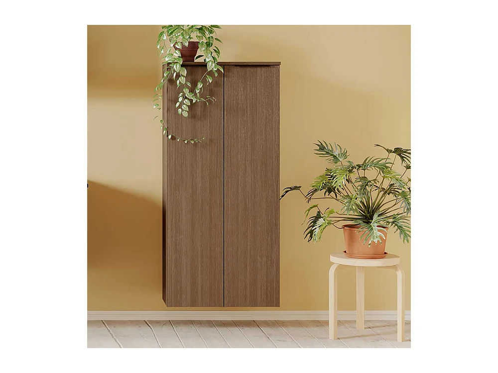 Midibadschrank Badezimmerschrank mit Drehtüren aus Holzwerkstoff