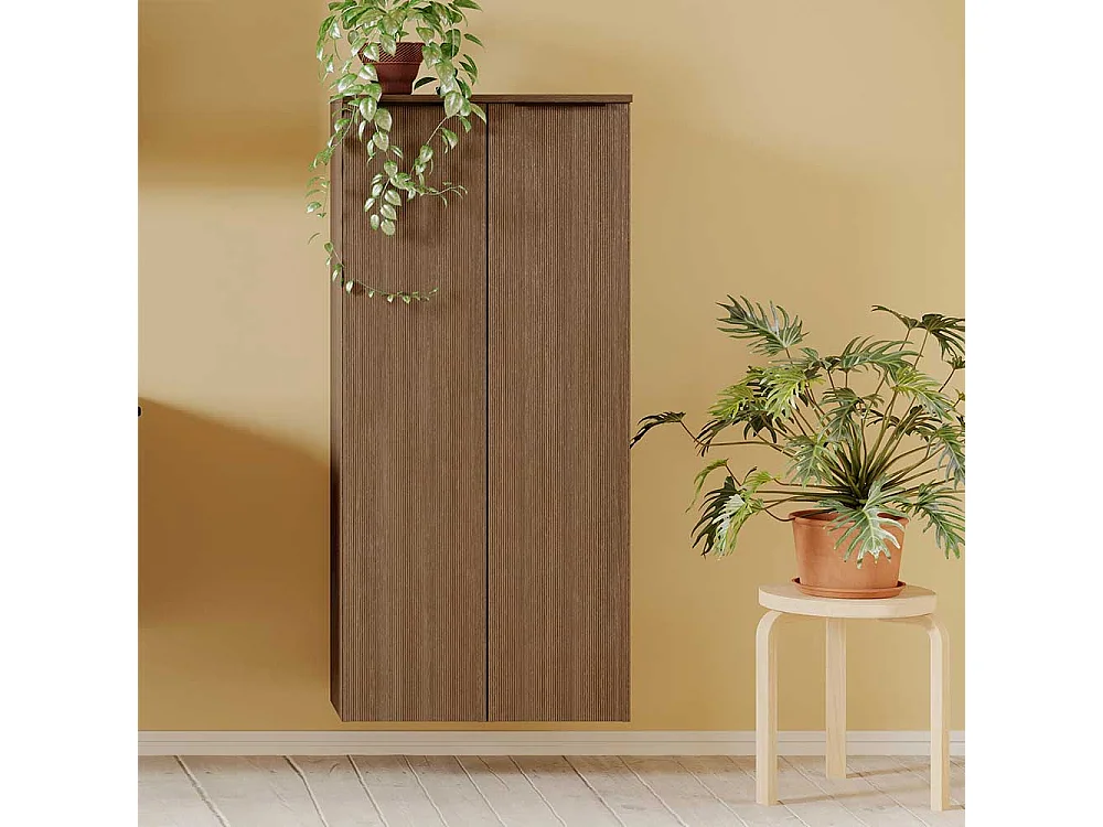 Midibadschrank Badezimmerschrank mit Drehtüren aus Holzwerkstoff