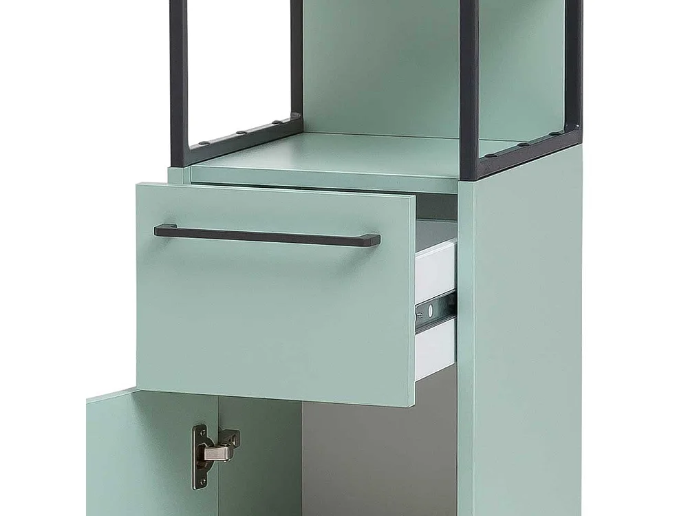 Badmidischrank in Mintgrün und Anthrazit modern