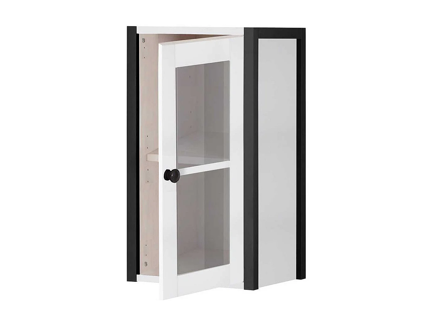 Badhängeschrank in Schwarz und Weiß 60 cm hoch