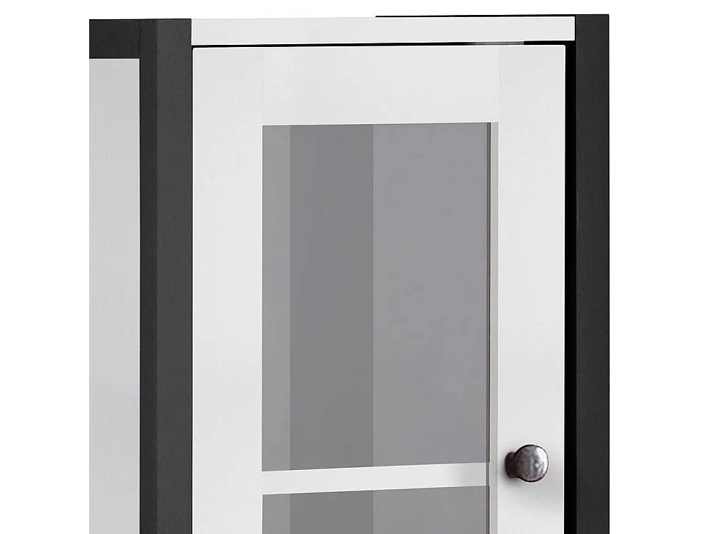 Badhängeschrank in Schwarz und Weiß 60 cm hoch