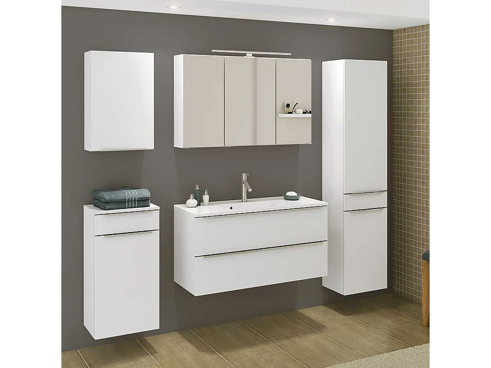 Badezimmerhochschrank in Weiß 180 cm hoch