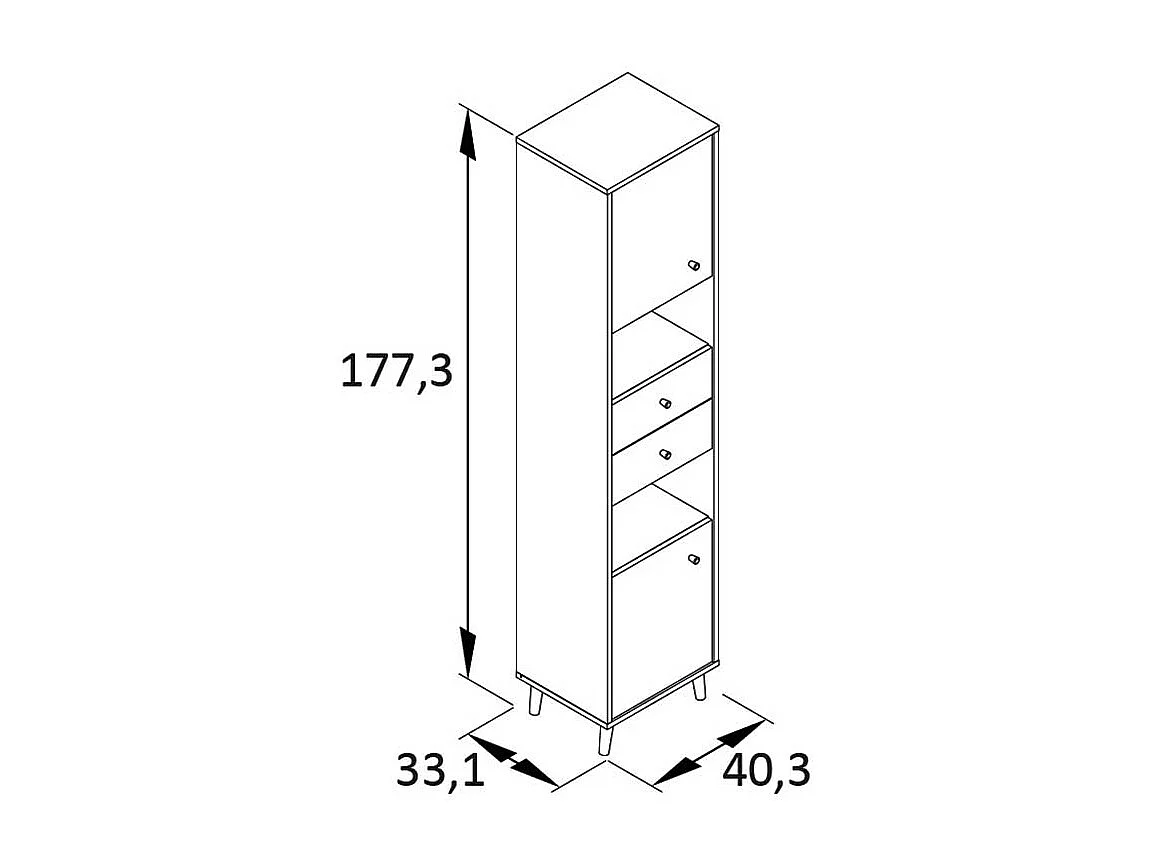Hochschrank für Badezimmer im Skandi Design Made in Germany