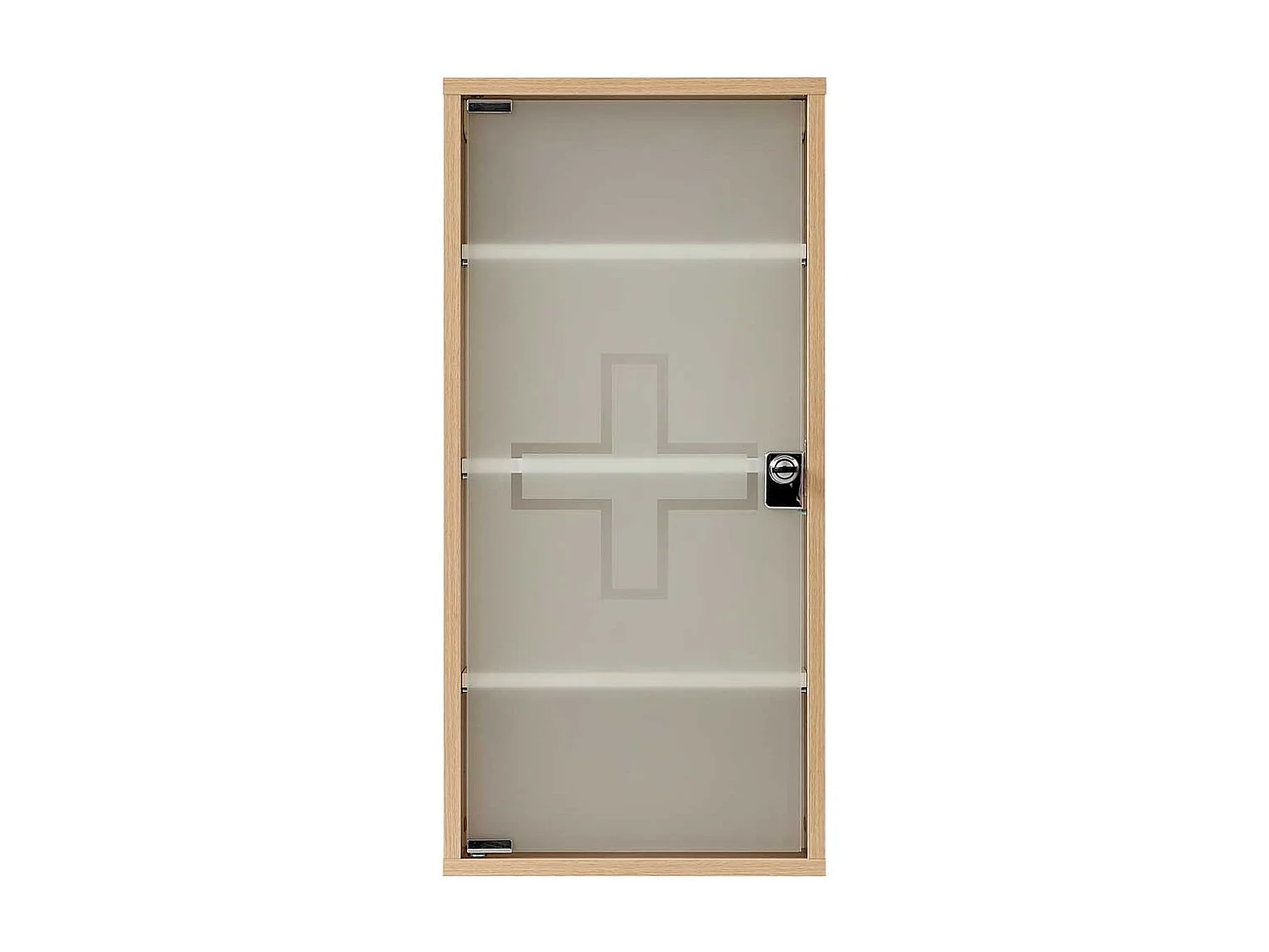 Glastür Medizinschrank in Eiche hell die Wandmontage