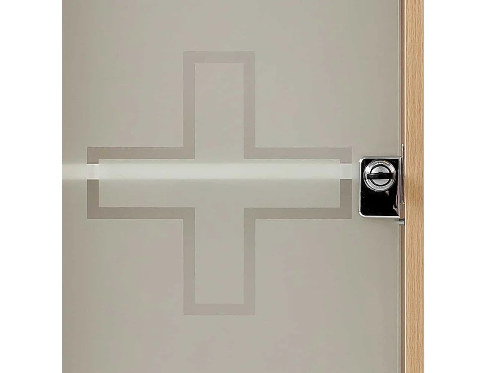 Glastür Medizinschrank in Eiche hell die Wandmontage