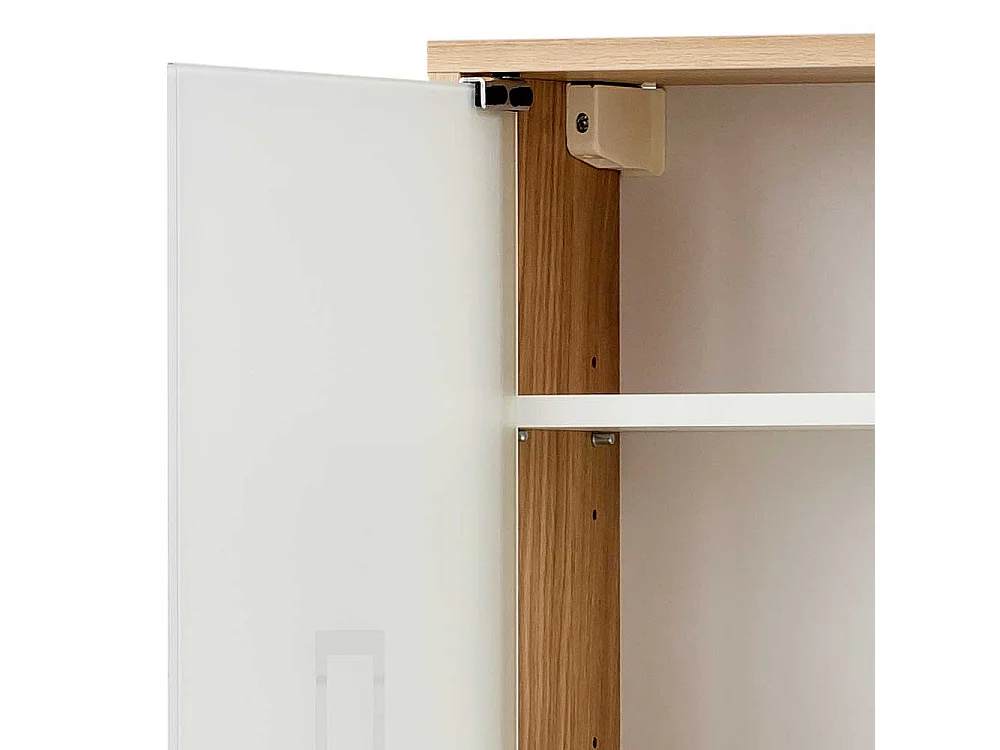 Glastür Medizinschrank in Eiche hell die Wandmontage