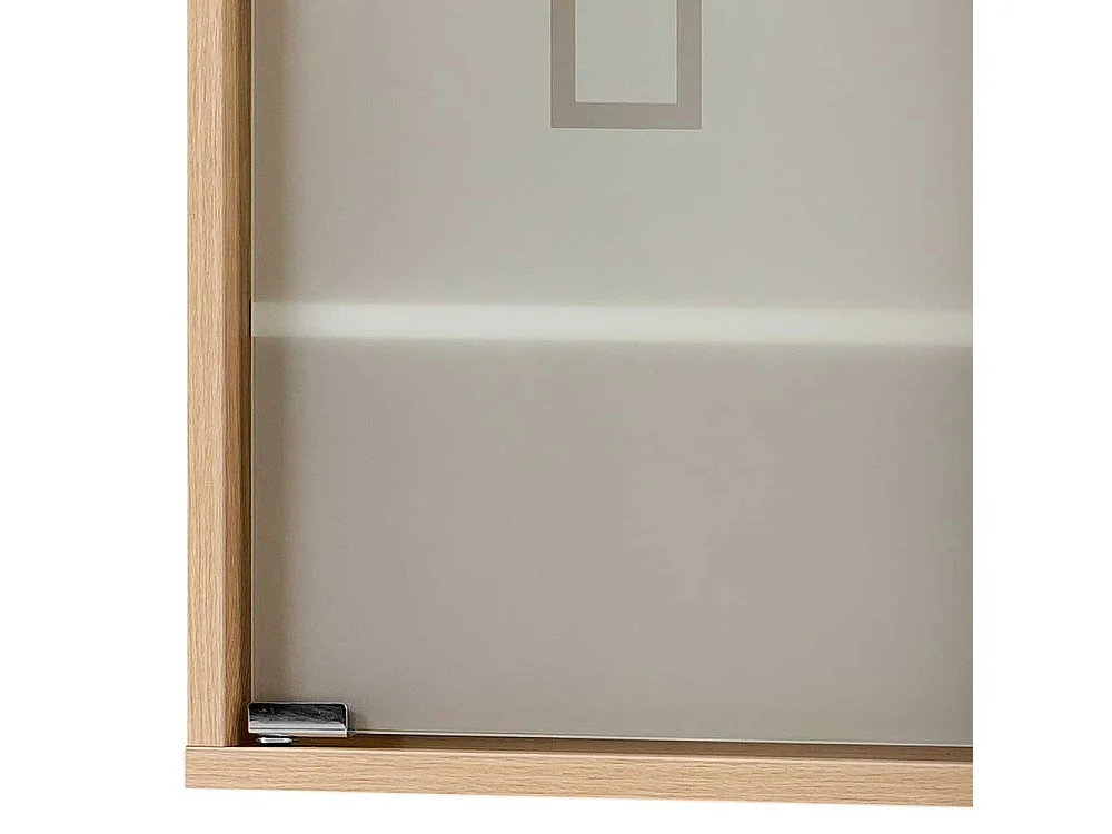 Glastür Medizinschrank in Eiche hell die Wandmontage