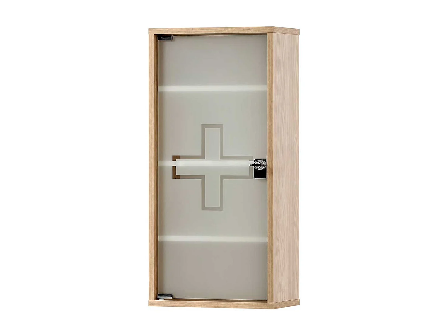 Glastür Medizinschrank in Eiche hell die Wandmontage