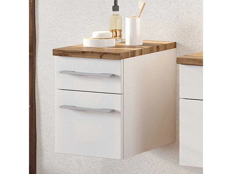 Hängekommode für Bad Weiß und Wildeiche Dekor