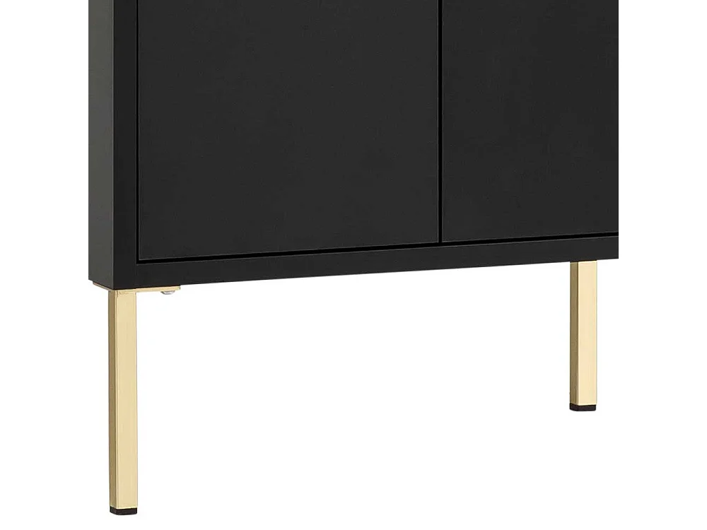 Moderner Badhochschrank in Schwarz und Gold Made in Germany