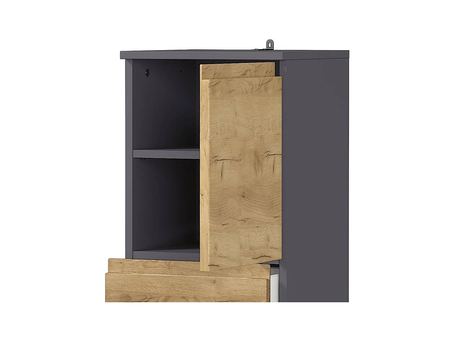 Badschrank Midibadschrank mit einer Schublade und Drehtüren