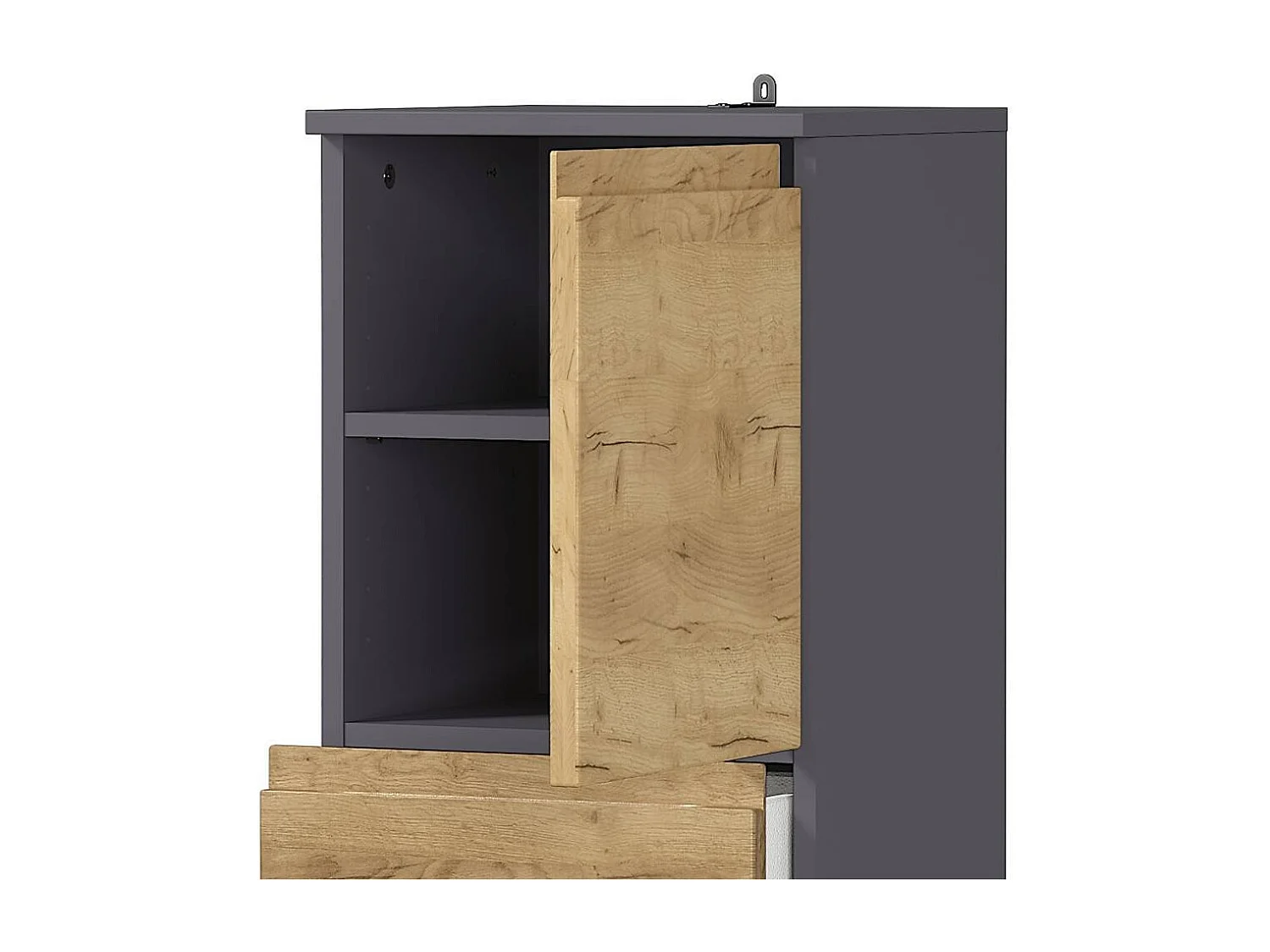 Badschrank Midibadschrank mit einer Schublade und Drehtüren