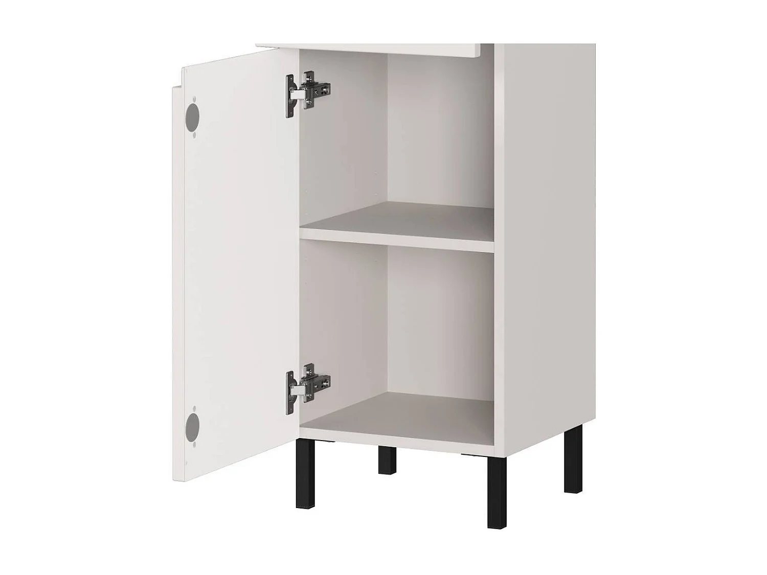 Badmidischrank Midischrank mit Griffmulden in Hellgrau