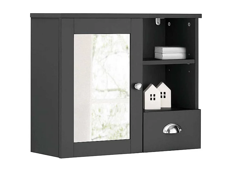 Moderner Spiegelschrank in Dunkelgrau 60 cm breit