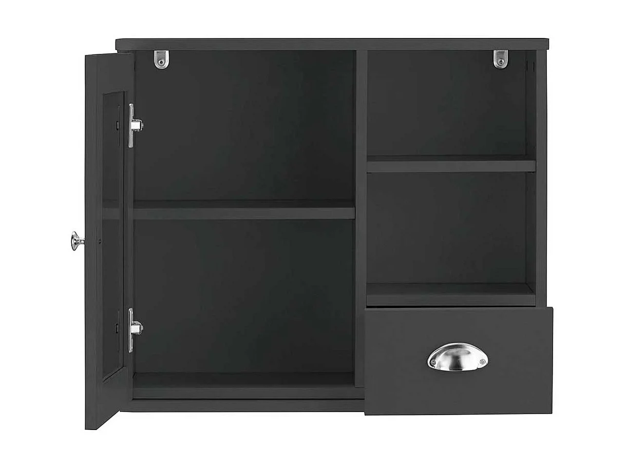 Moderner Spiegelschrank in Dunkelgrau 60 cm breit