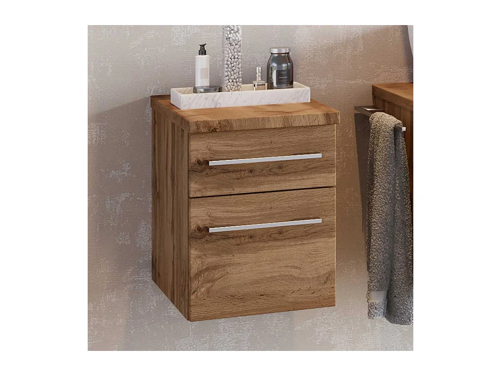 Hängende Bad Kommode im Wildeiche Dekor 30 cm breit