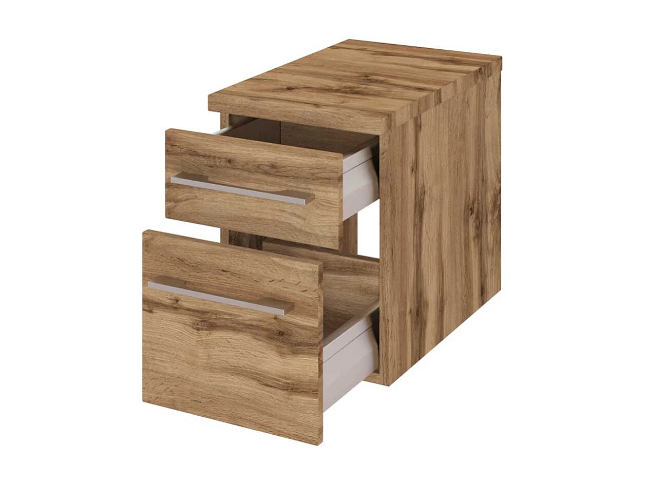 Hängende Bad Kommode im Wildeiche Dekor 30 cm breit