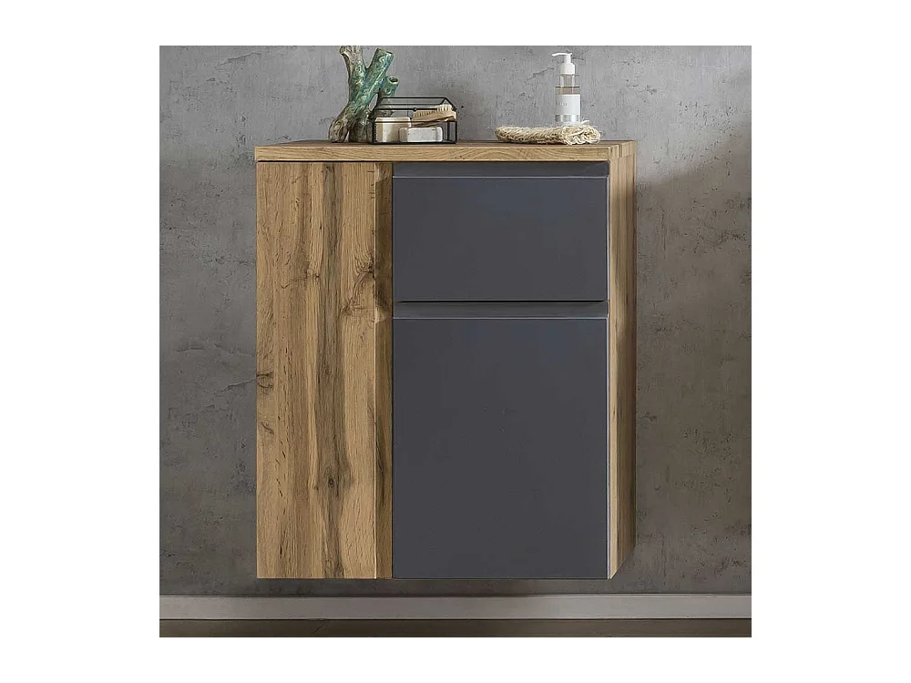 Bad Unterschrank in Wildeichefarben und Dunkelgrau Füße werden mitgeliefert