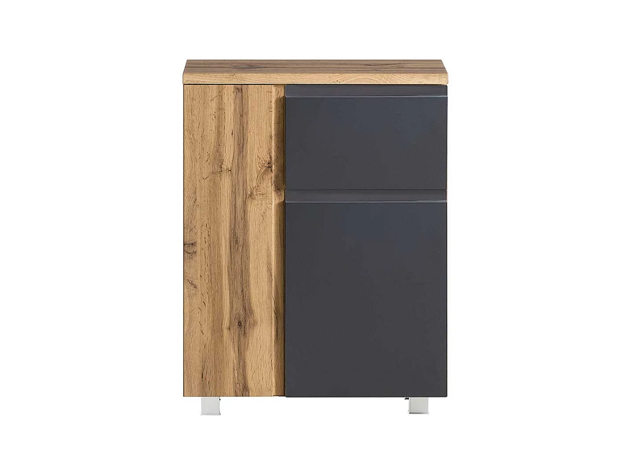 Bad Unterschrank in Wildeichefarben und Dunkelgrau Füße werden mitgeliefert