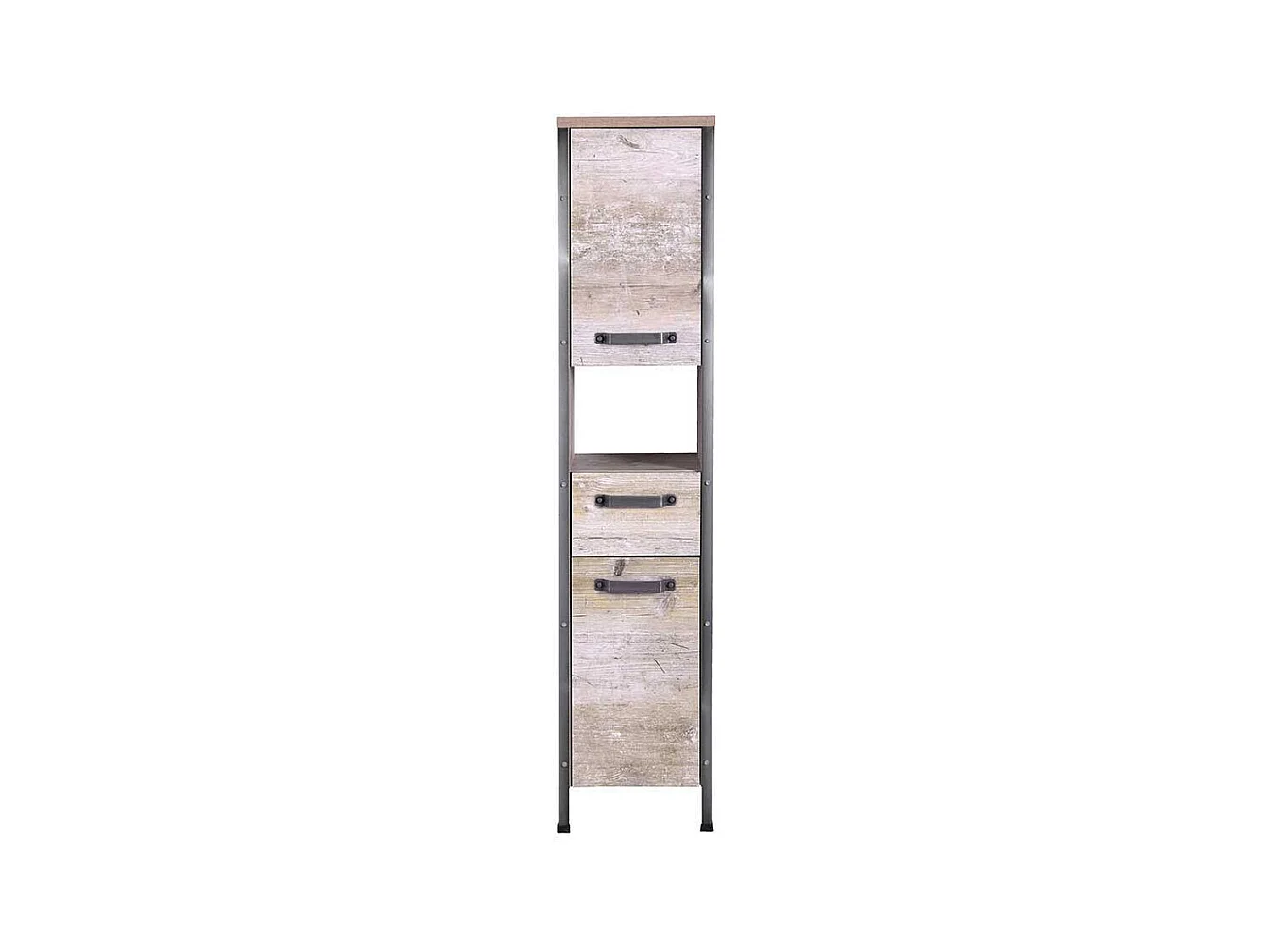 Industry Design Hochschrank in Eiche Grau Nachbildung 35 cm breit