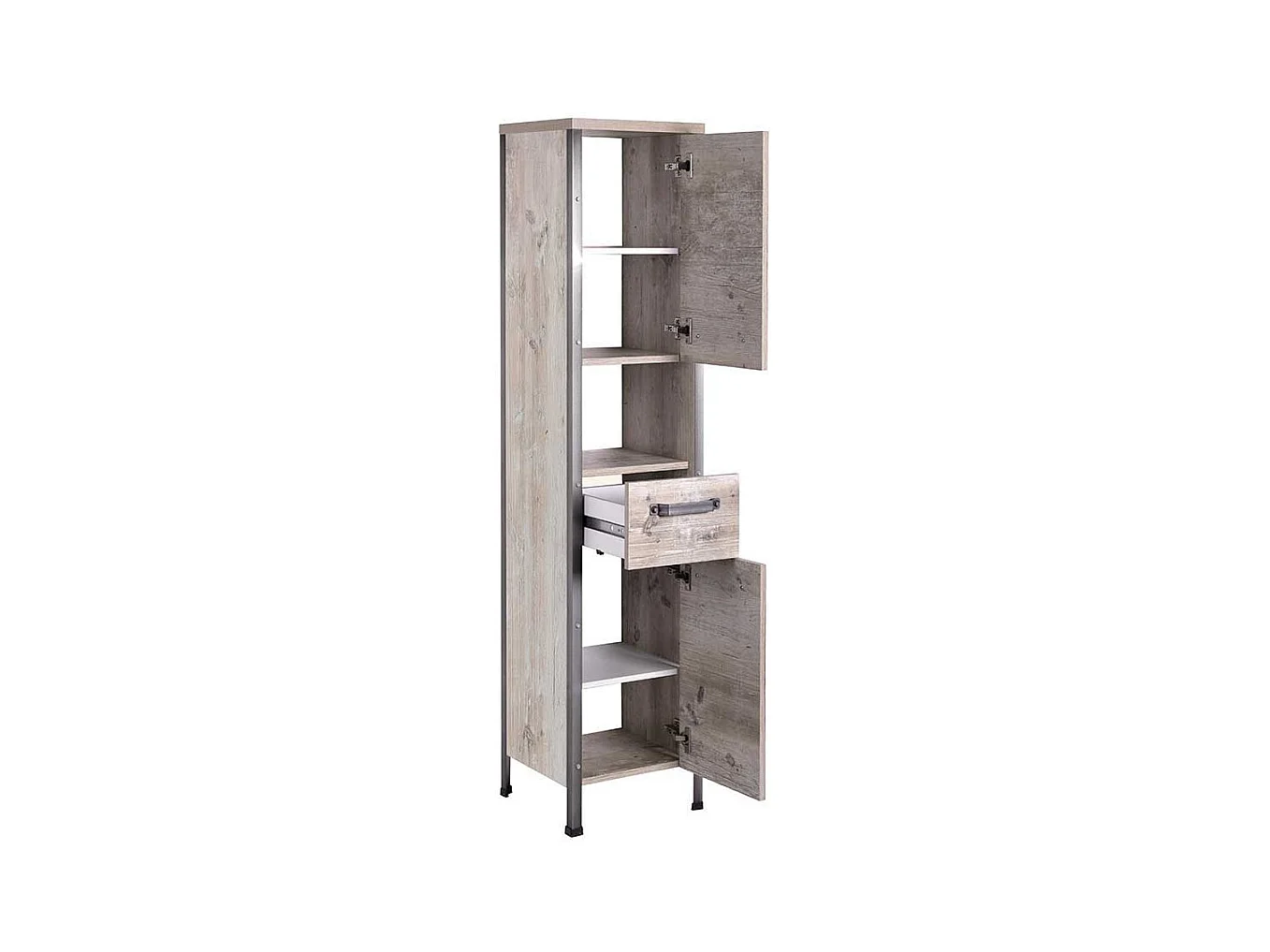 Industry Design Hochschrank in Eiche Grau Nachbildung 35 cm breit