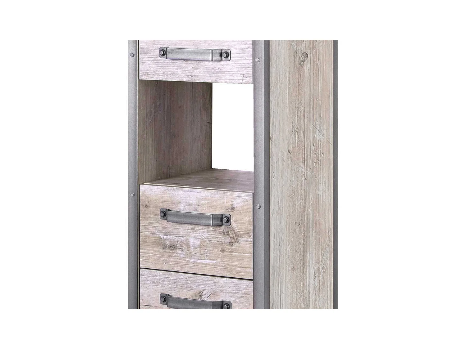 Industry Design Hochschrank in Eiche Grau Nachbildung 35 cm breit