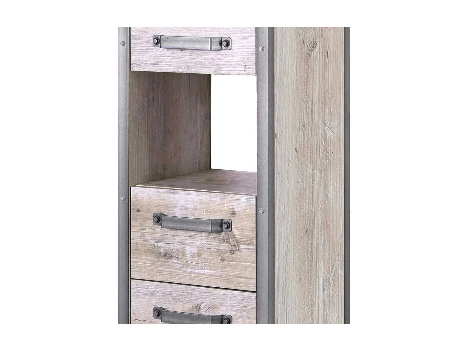 Industry Design Hochschrank in Eiche Grau Nachbildung 35 cm breit