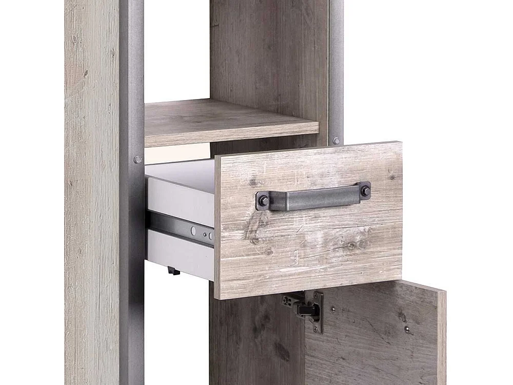 Industry Design Hochschrank in Eiche Grau Nachbildung 35 cm breit