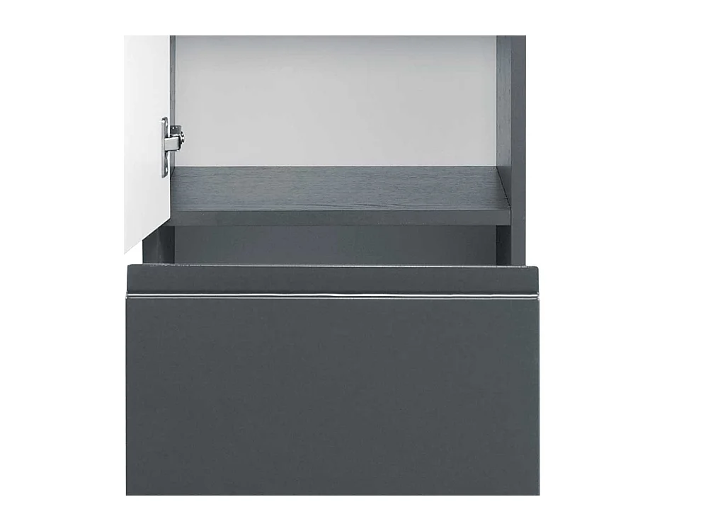 Bad Hochschrank in Anthrazit Hochglanz hängend