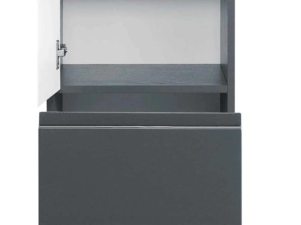 Bad Hochschrank in Anthrazit Hochglanz hängend