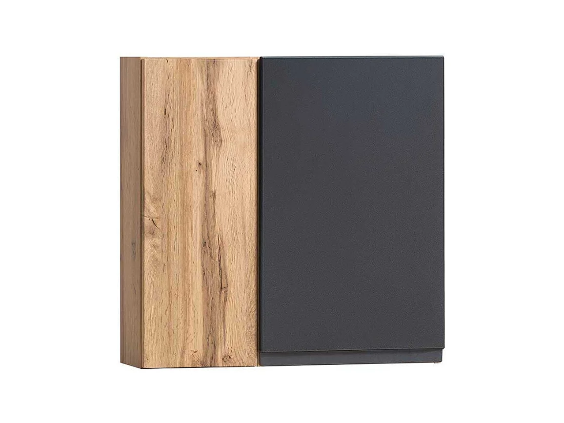 Badezimmerwandschrank 65 cm breit Wildeichefarben & Dunkelgrau