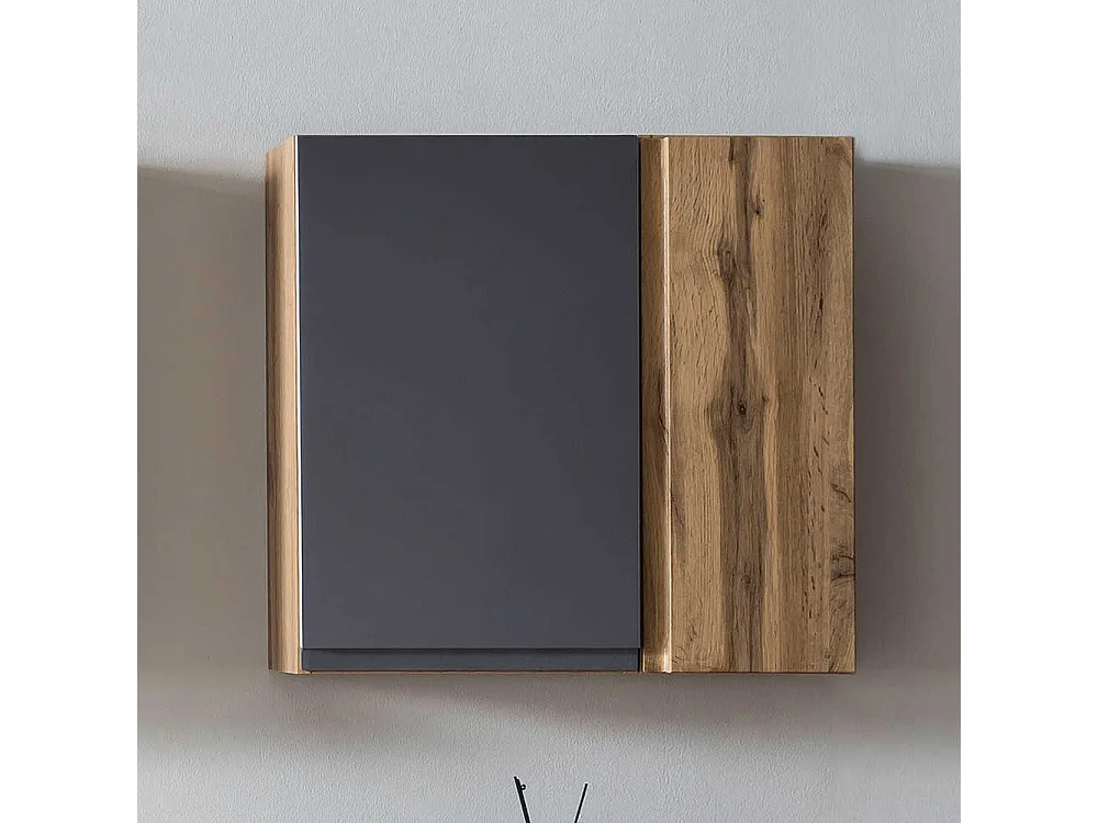 Badezimmerwandschrank 65 cm breit Wildeichefarben & Dunkelgrau