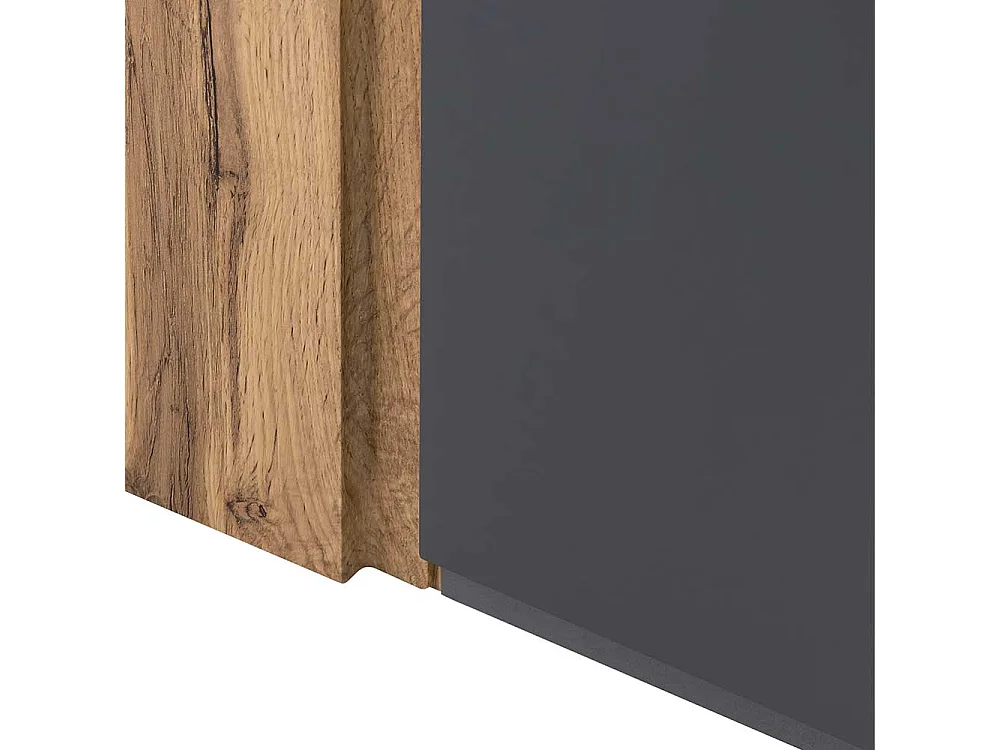 Badezimmerwandschrank 65 cm breit Wildeichefarben & Dunkelgrau