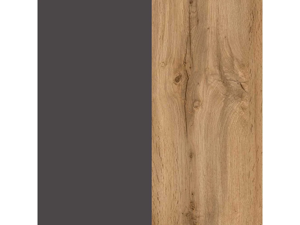 Badezimmerwandschrank 65 cm breit Wildeichefarben & Dunkelgrau