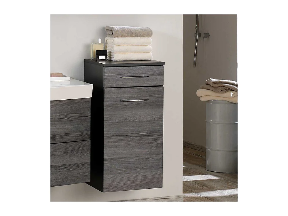 Bad Unterschrank in Eiche Grau hängend