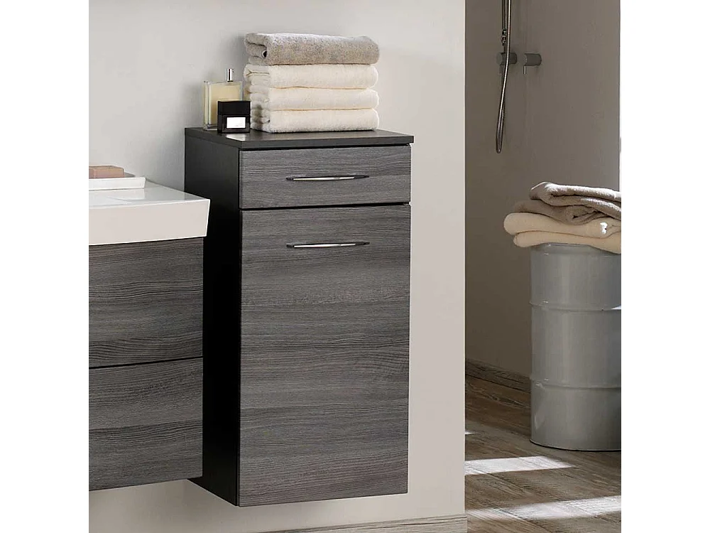 Bad Unterschrank in Eiche Grau hängend