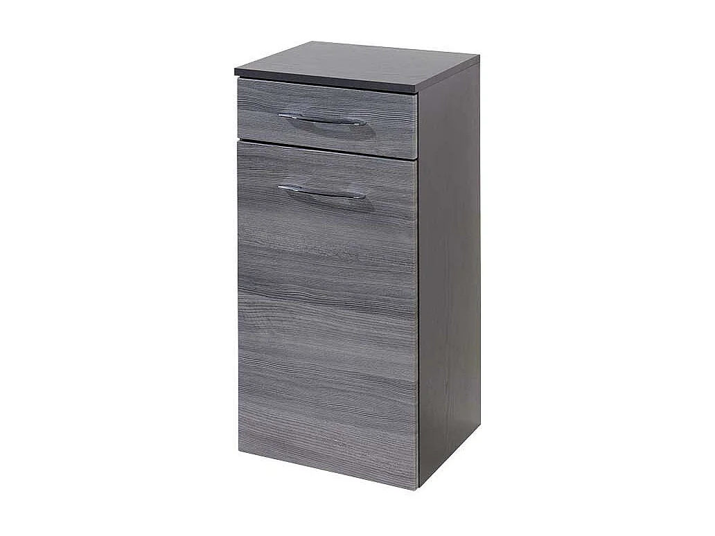 Bad Unterschrank in Eiche Grau hängend