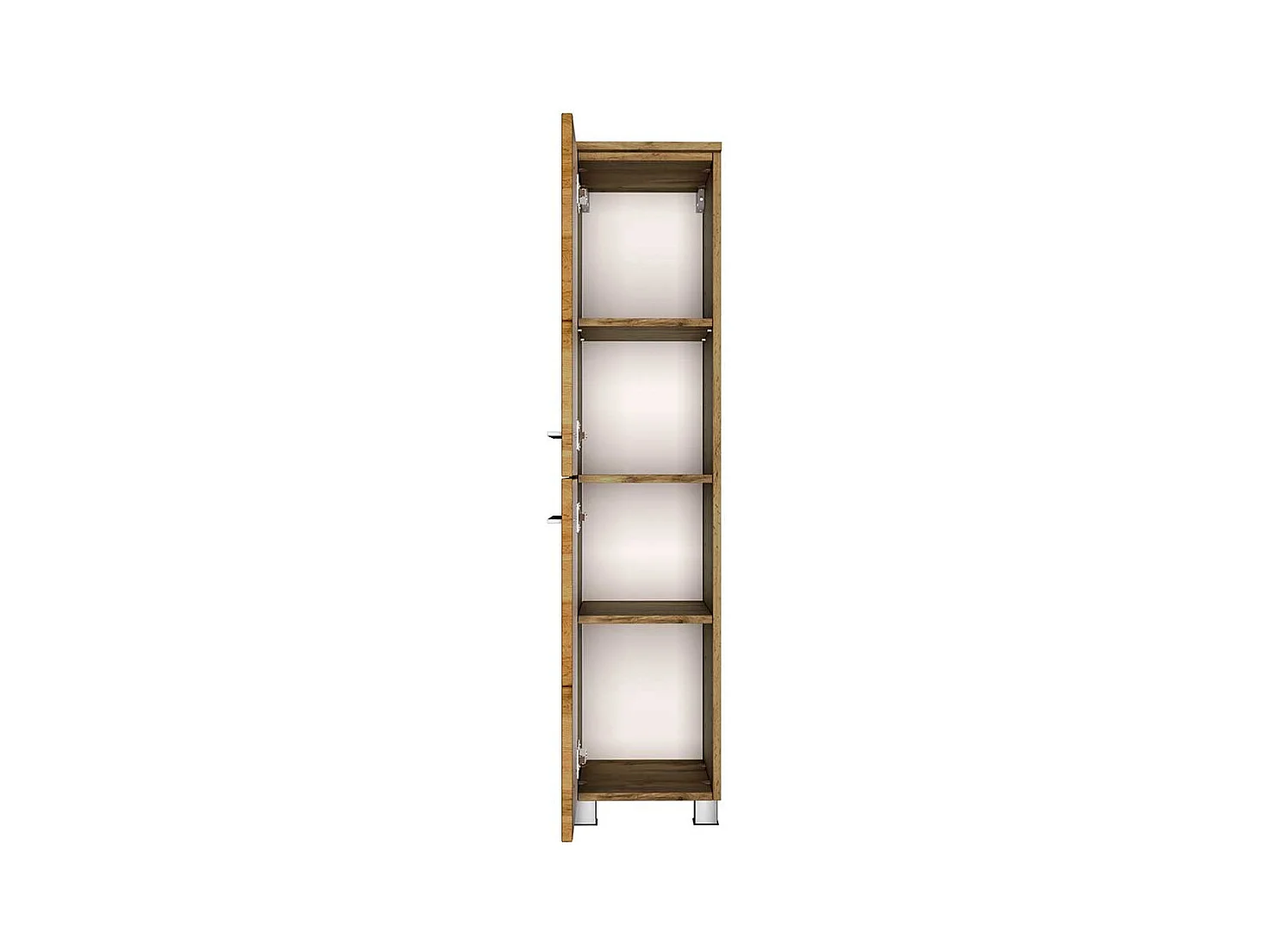Badezimmer Hochschrank in Wildeiche Optik 130 cm hoch
