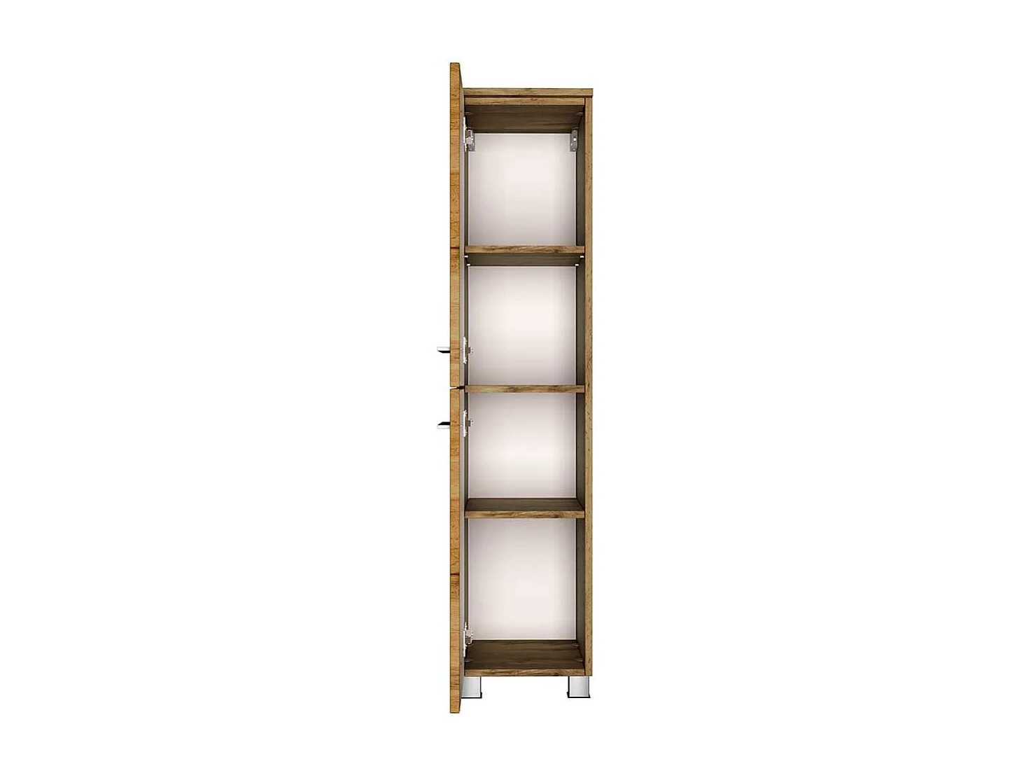 Badezimmer Hochschrank in Wildeiche Optik 130 cm hoch