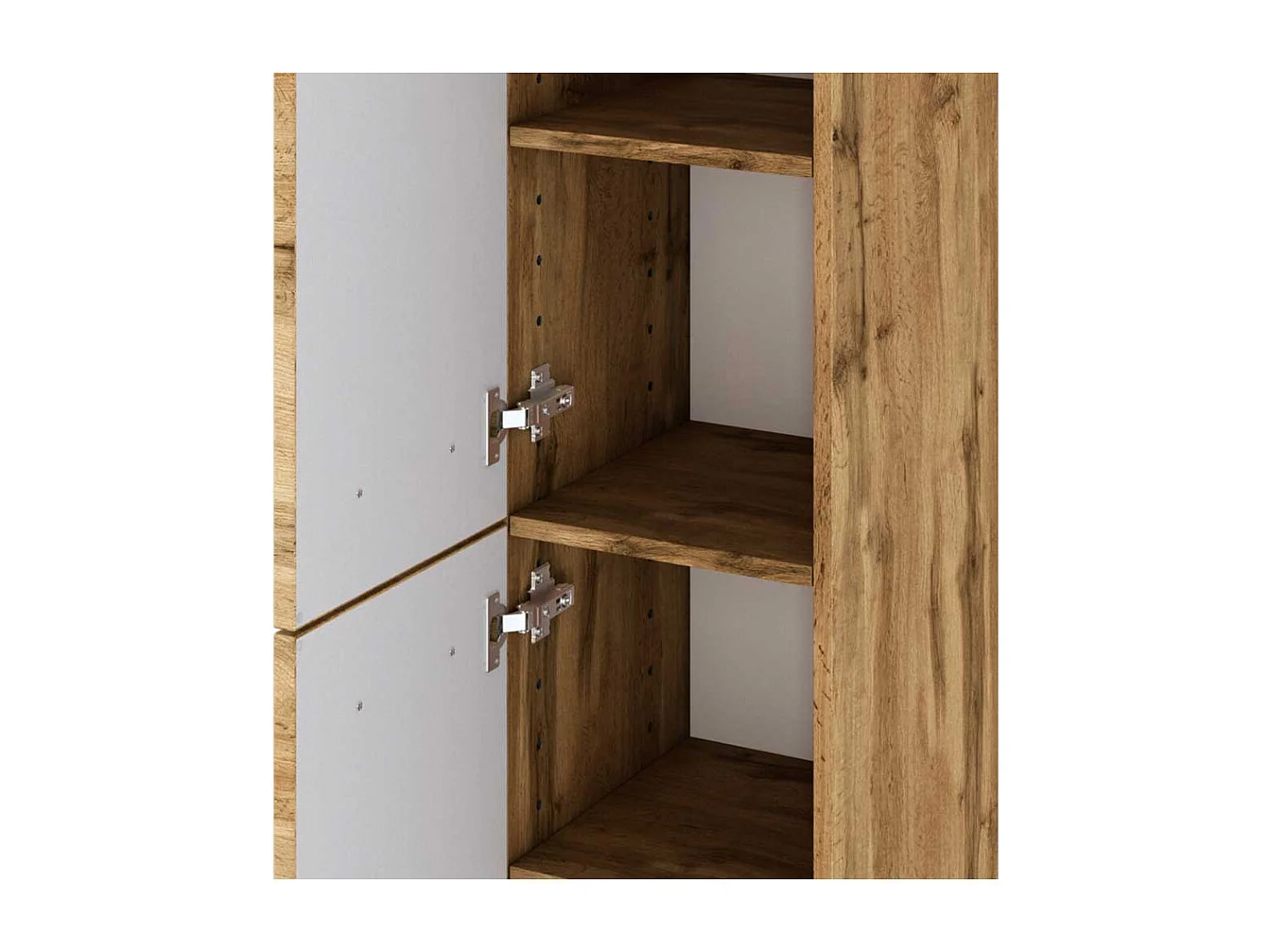 Badezimmer Hochschrank in Wildeiche Optik 130 cm hoch