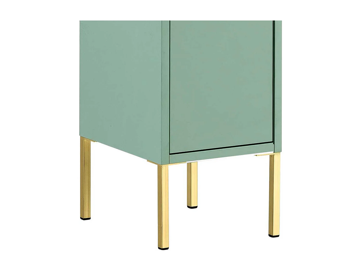 Badseitenschrank in Mintgrün & Gold Metallgriff