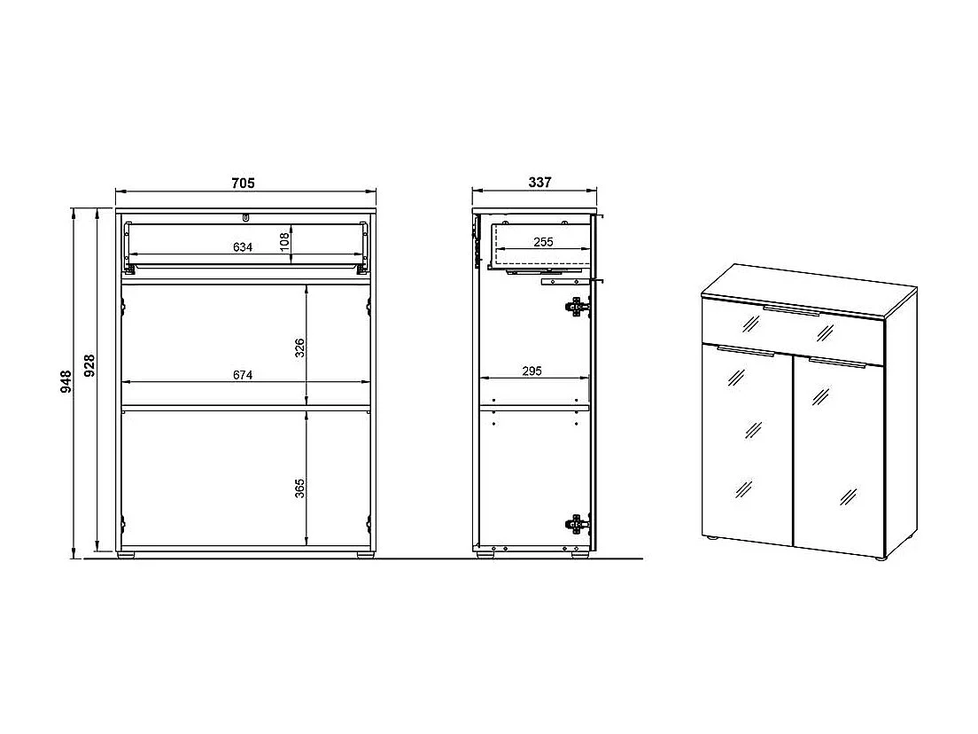 Badezimmer Schrank modern Made in Germany Front glasbeschichtet