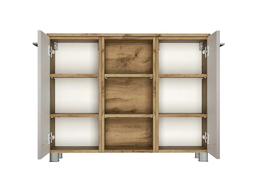 Bad Sideboard in Weiß Wildeichefarben