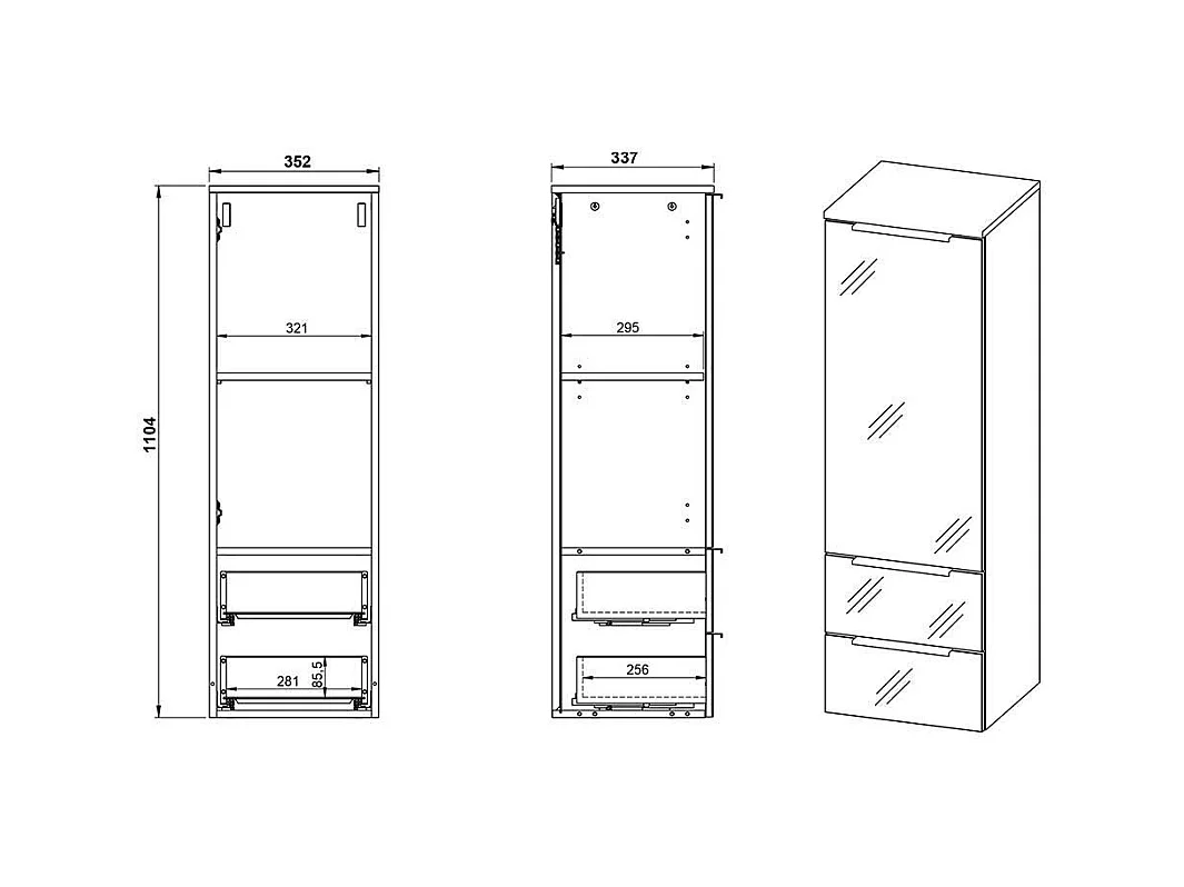 Badezimmer Schrank in Dunkelgrau Made in Germany